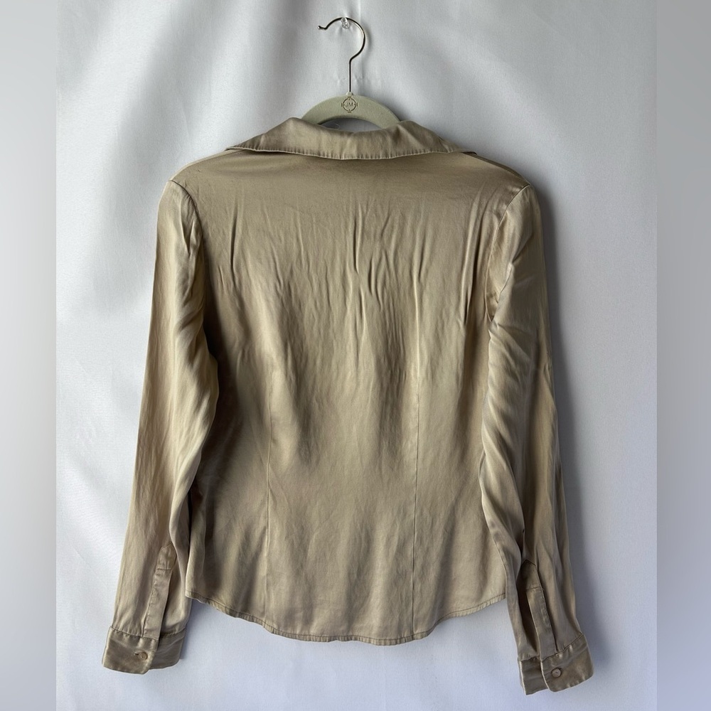 ICE Silk Long Sleeve Button Down Blouse - Picture 4 of 4